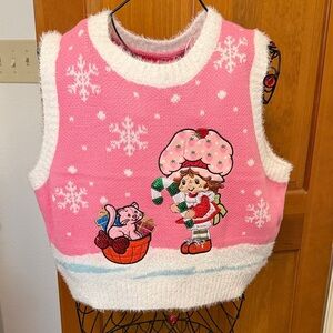 🍓🍓🍓BOGOHO🍓🍓🍓Pink Holiday Sweater Vest with Snowflakes and Characters